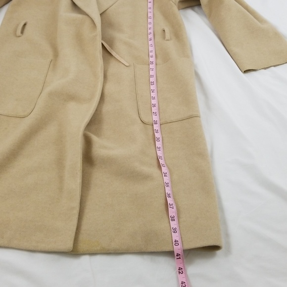 Long wool tan cream coat -LC - Picture 6 of 8